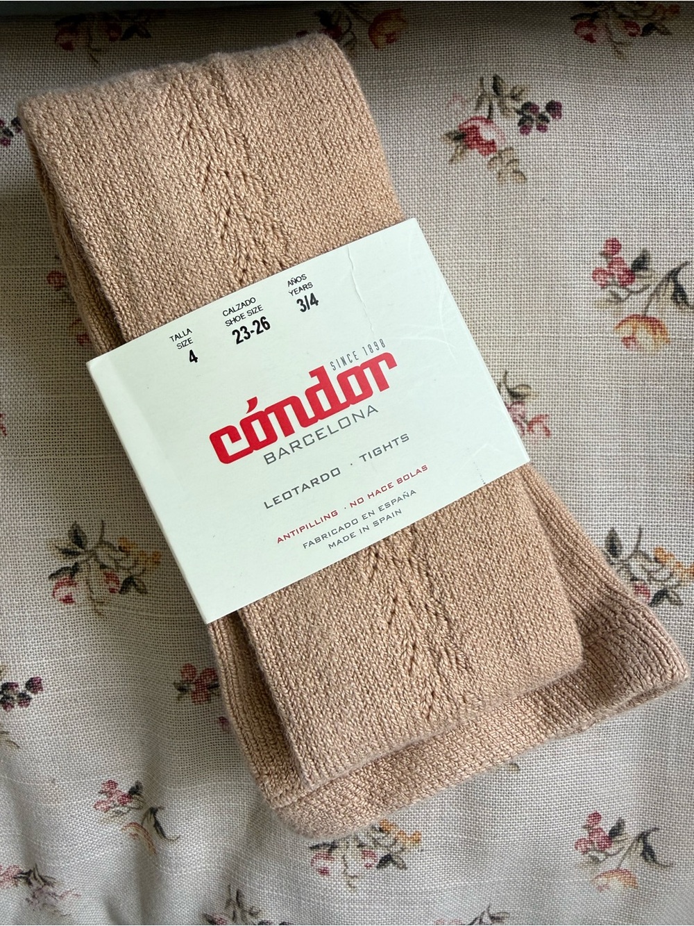 Condor kids tights- color Camel Size 4